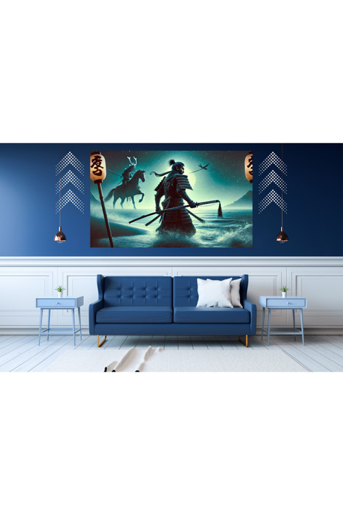 Ti-Play Su Ve Toprak 60X90Cm Modern Samuray Pvc Çerçevesiz Tablo