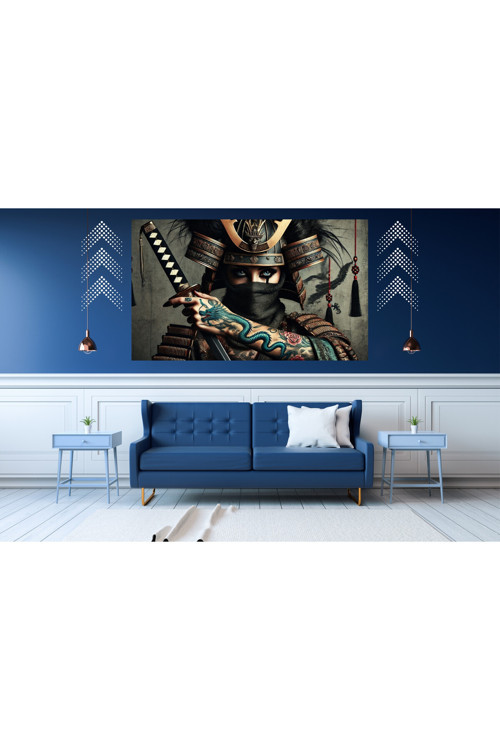 Ti-Play Aıko 60X90Cm Modern Kadın Samuray Pvc Çerçevesiz Tablo