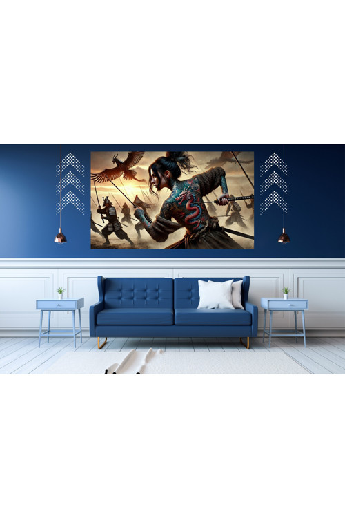 Ti-Play Assassin Woman Saldırı 60X90Cm Modern Samuray Pvc Çerçevesiz Tablo