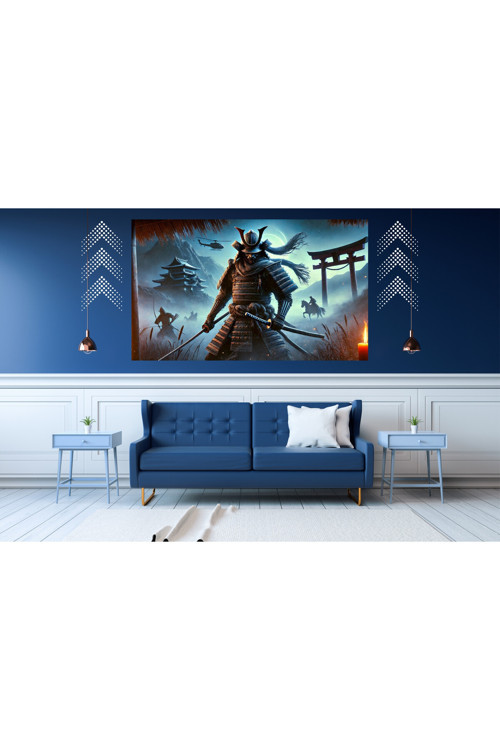 Ti-Play Bitmeyen Gece 60X90Cm Modern Samuray Pvc Çerçevesiz Tablo