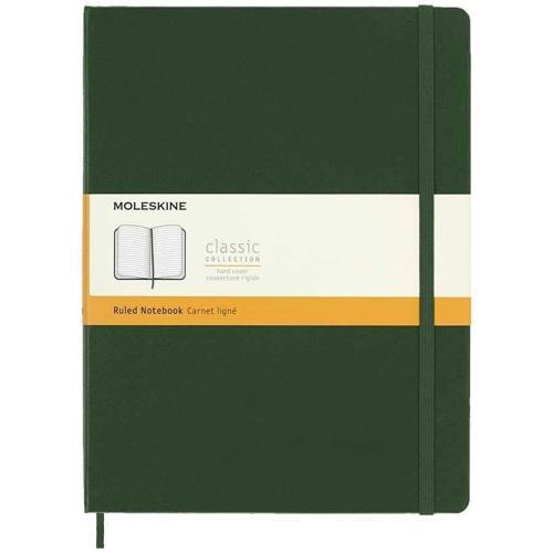 Sert Kapak Çizgili Defter XL Boy 19x25 cm. 192 Sayfa Mersin Yeşili