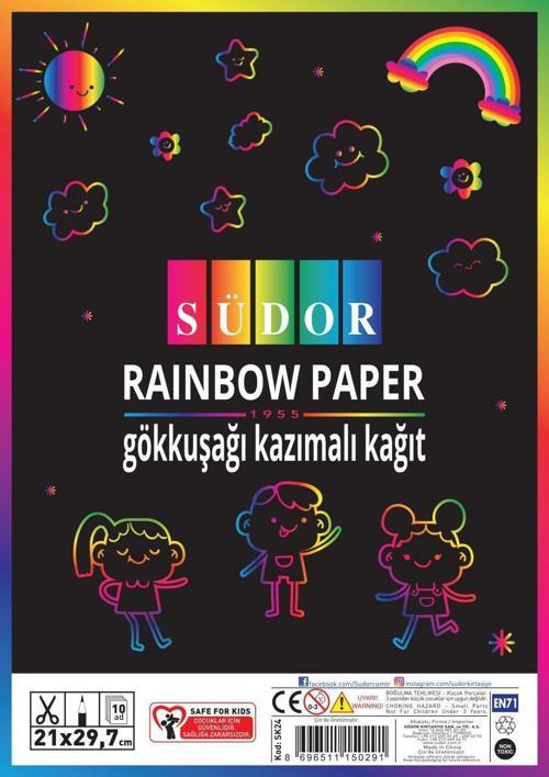 Gökkuşağı Kazımalı A4 Kağıt Sk24