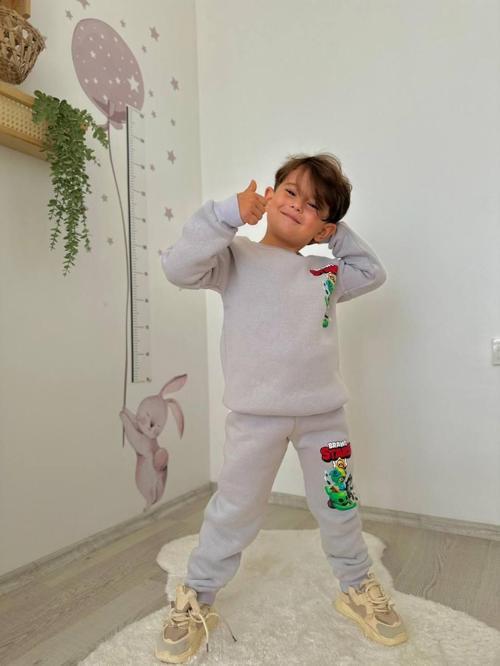 ERKEK ÇOCUK BRAWL STARS MODELLİ 3 İPLİK ŞARDONLU EŞOFMAN TAKIMI