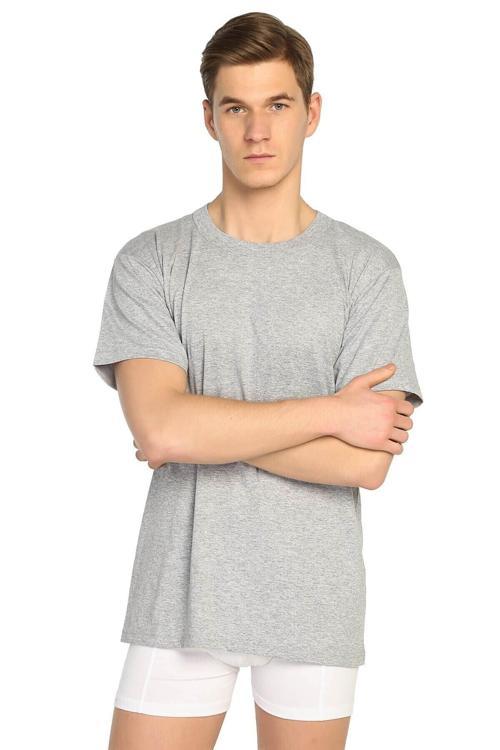 12 Adet Gri Renk Penye 0 Yaka Fanila