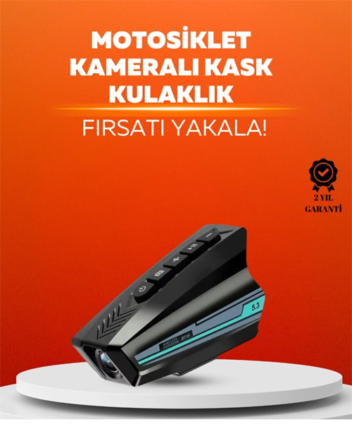 BT16 Akıllı Kask Kamerası – 1080P HD, Bluetooth 5.3, IP65 Su Geçirmez