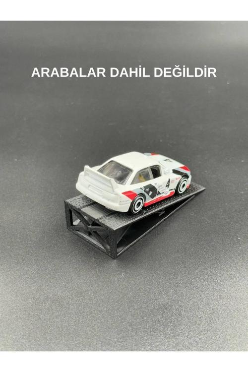 1:64 Ölçek Araba Rampası - Siyah - Lastik İzli