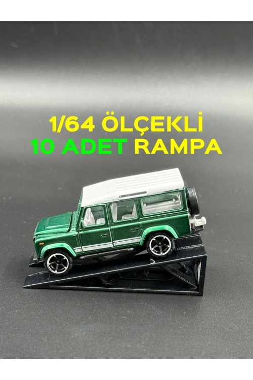 1:64 Ölçek Araba Rampası - Siyah (10 Adet)