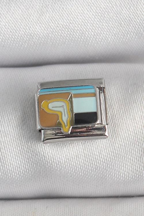 316L Çelik Gümüş Renk Renkli Portre Model Nomination Charm