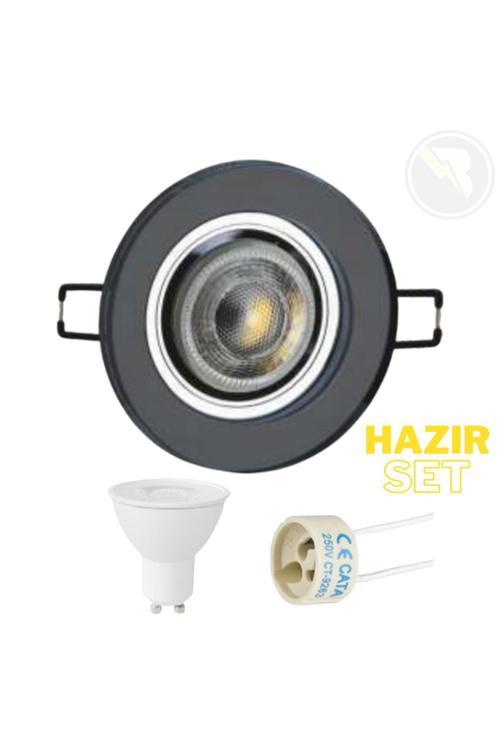 Zambak Dekoratif Modern Salon Koridor Mutfak Lamba Cam Spot 5W Beyaz Işık - Ct-6646