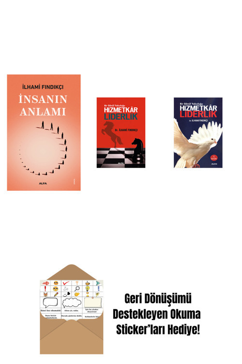 Alfa Yayıncılık İnsanın Anlamı + Hizmetkar Liderlik (Cep Boy) + Hizmetkâr Liderlik + Okuma Sticker'Ları
