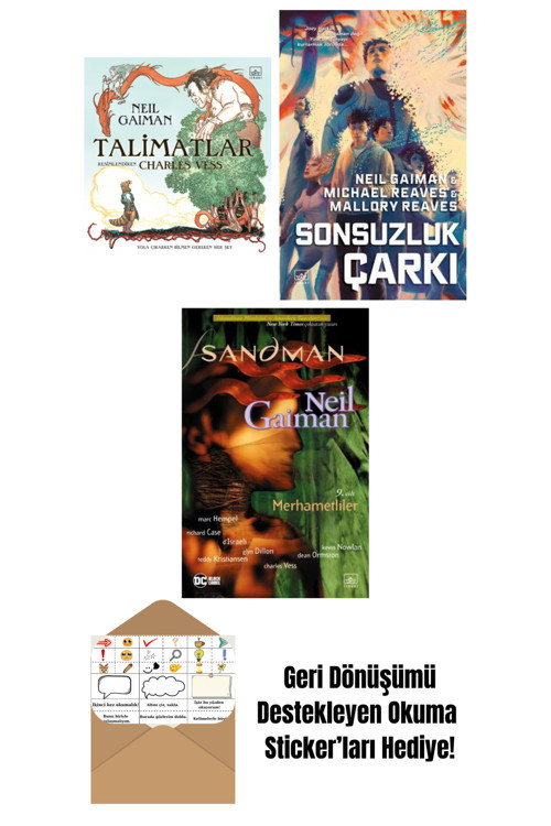 İthaki Yayınları Talimatlar (Ciltli) + Sonsuzluk Çarkı – Ara Dünya 3 (Ciltli) + Sandman 9 – Merhametliler