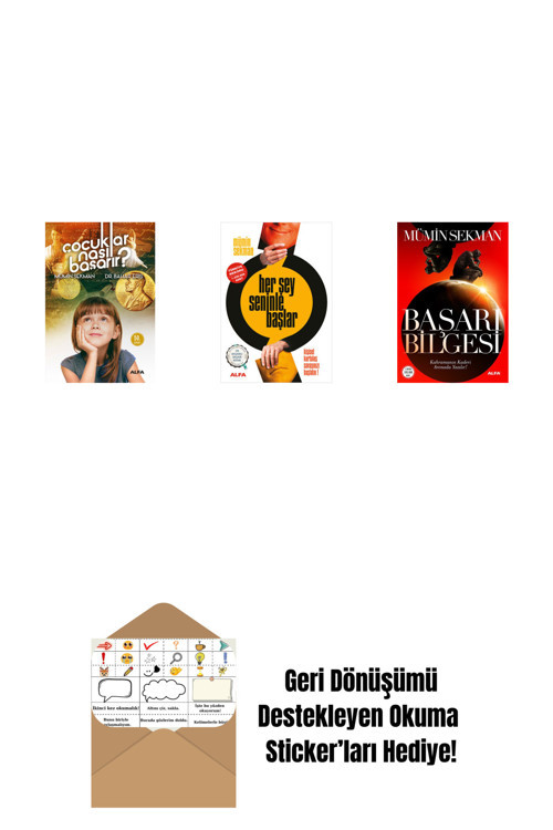 Alfa Yayıncılık Çocuklar Nasıl Başarır? + Her Şey Seninle Başlar + Başarı Bilgesi + Okuma Sticker'Ları