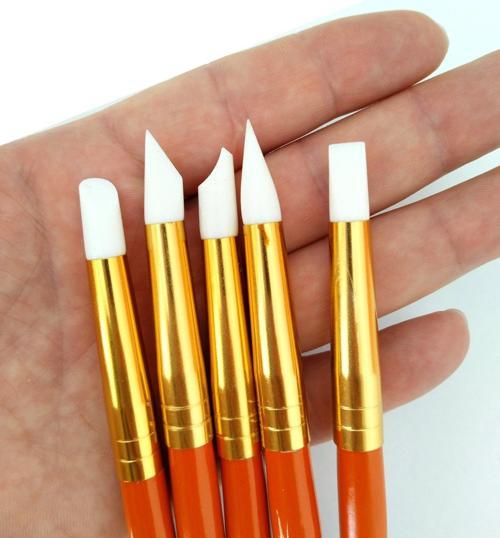 Silikon kalem seti, hobi, çömlekçilik, heykeltraş, kabartma, büyük boy 5 Adet