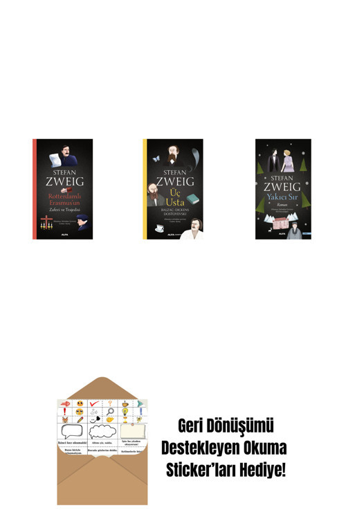 Alfa Yayıncılık Rotterdamlı Erasmus’Un Zaferi Ve Trajedisi + Üç Usta + Yakıcı Sır + Okuma Sticker'Ları