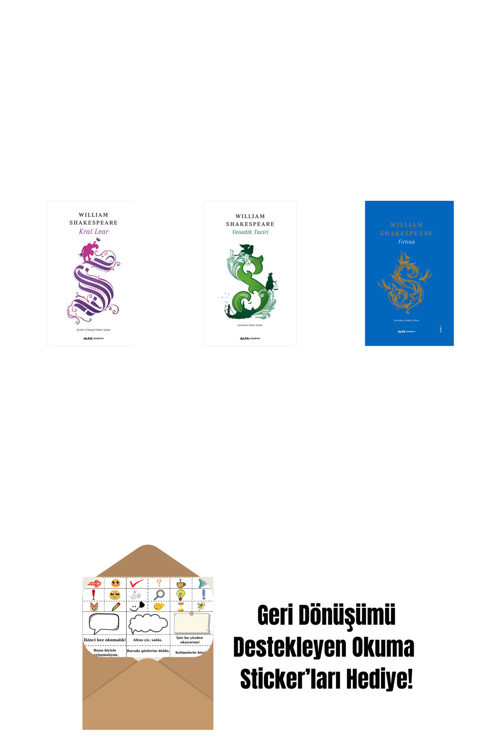 Alfa Yayıncılık Kral Lear + Venedik Taciri + Bir Yazdönümü Gecesi Rüyası (Ciltli) + Okuma Sticker'Ları