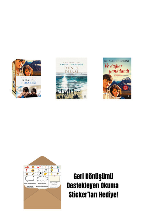Everest Yayınları Khaled Hosseini - Kutulu Set + Deniz Duası + Ve Dağlar Yankılandı + Okuma Sticker'Ları
