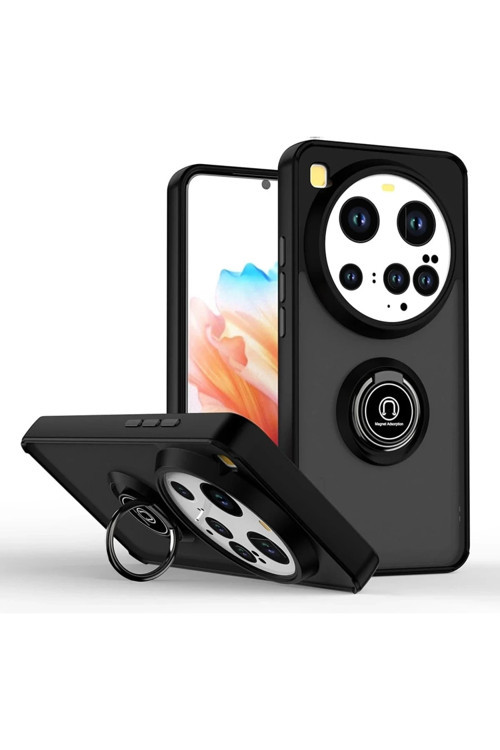 Xiaomi Mi 15 Ultra Kılıf Montreal Yüzüklü Silikon Kapak - Siyah-(5796)