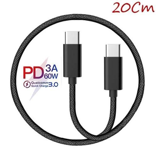 Ally Type-C -TO Type C 60w Qc3.0A Hızlı 0.20cm Kısa Şarj Kablosu-(5775)