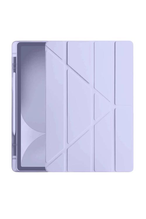 iPad Pro 11 (2024) Kılıf Kalemlikli Hugo Tablet Kılıfı - Lila-(5796)