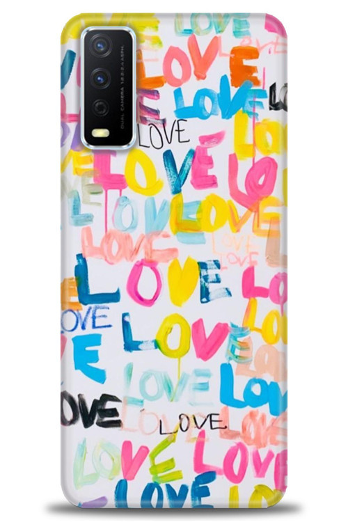 Vivo Y20S Kılıf HD Baskılı Kılıf - Love Love