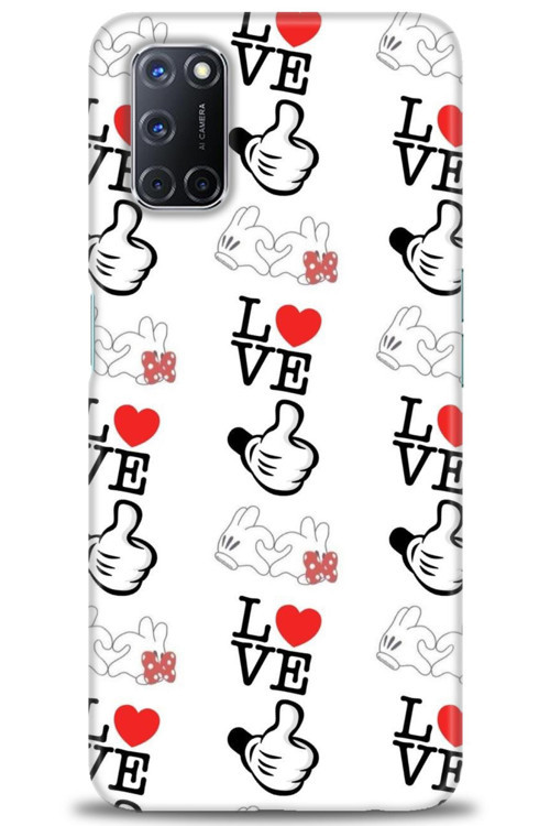 Oppo A52 Kılıf HD Baskılı Kılıf - Love Mickey