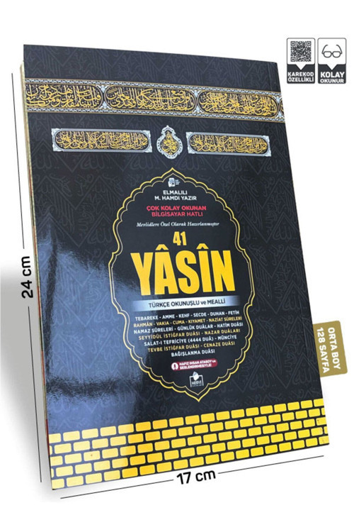 6532 Merve Yayınları Kabe Model Yasini Şerif Türkçe Okunuşlu Ve Mealli Orta Boy Elmalılı Muhammed Hamdi Yazır