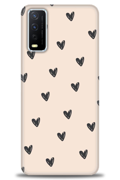 Vivo Y20S Kılıf HD Baskılı Kılıf - Minik Kalpler