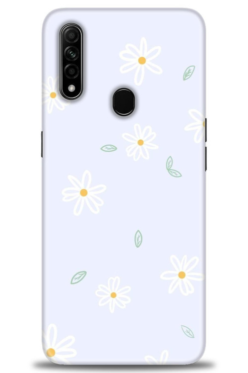 Oppo A31 Kılıf HD Baskılı Kılıf - Beyaz Papatyalar