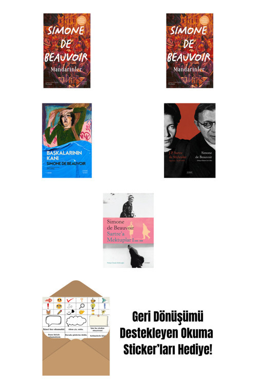 Alfa Yayıncılık Simone De Beauvoir 4 Kitap Set + Okuma Sticker'Ları