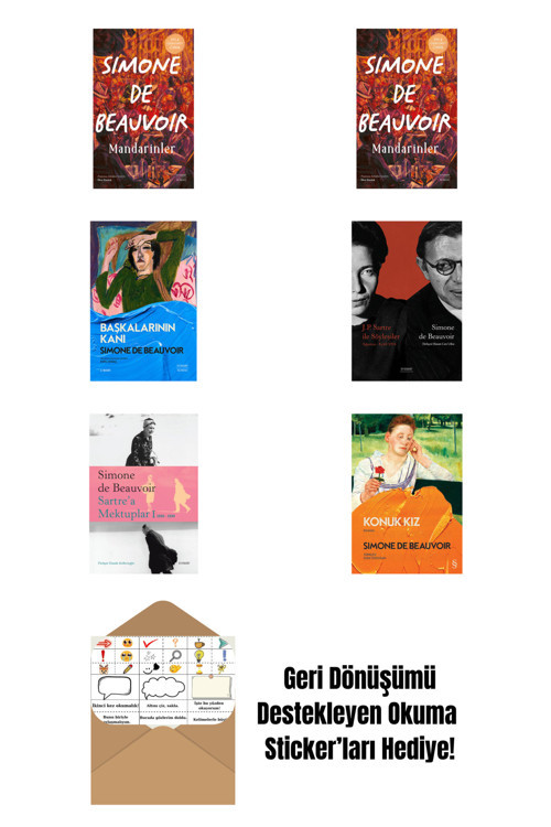 Alfa Yayıncılık Simone De Beauvoir 5 Kitap Set + Okuma Sticker'Ları