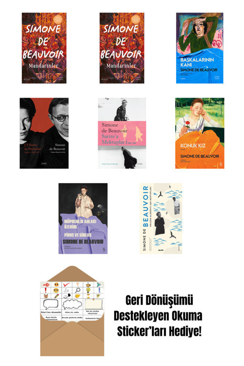 Alfa Yayıncılık Simone De Beauvoir 7 Kitap Set + Okuma Sticker'Ları