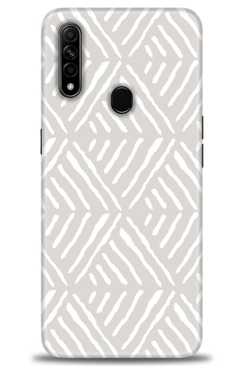 Oppo A31 Kılıf HD Baskılı Kılıf - Gri Mozaik