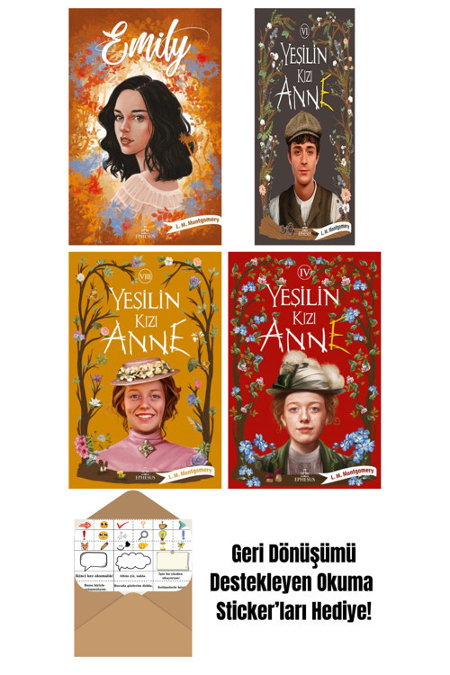 Ephesus Yayınları L. M. Montgomery 4 Kitap Seti + Okuma Sticker'Ları