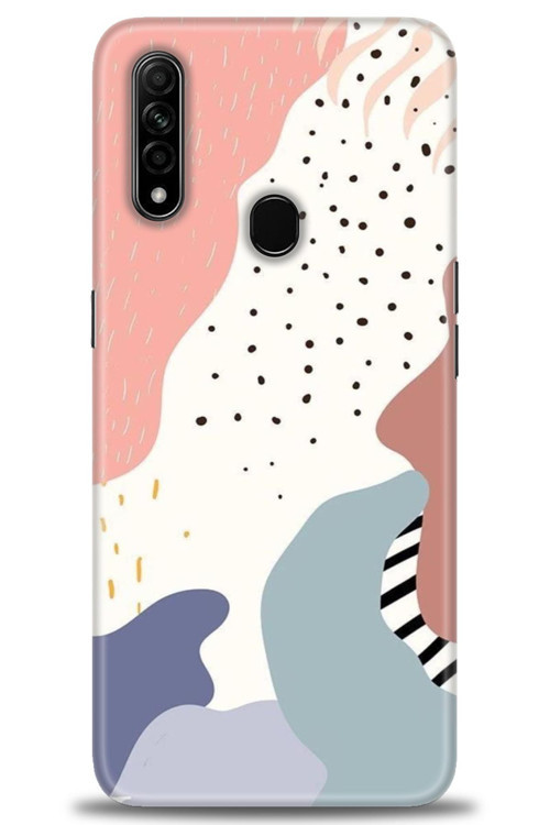Oppo A31 Kılıf HD Baskılı Kılıf - Yaprak ve Benekler