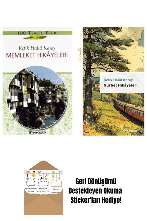 İnkılap Kitabevi Yayınevi Refik Halid Karay 2 Kitap Seti + Okuma Sticker'Ları