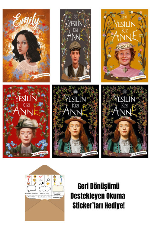 Ephesus Yayınları L. M. Montgomery 6 Kitap Seti + Okuma Sticker'Ları
