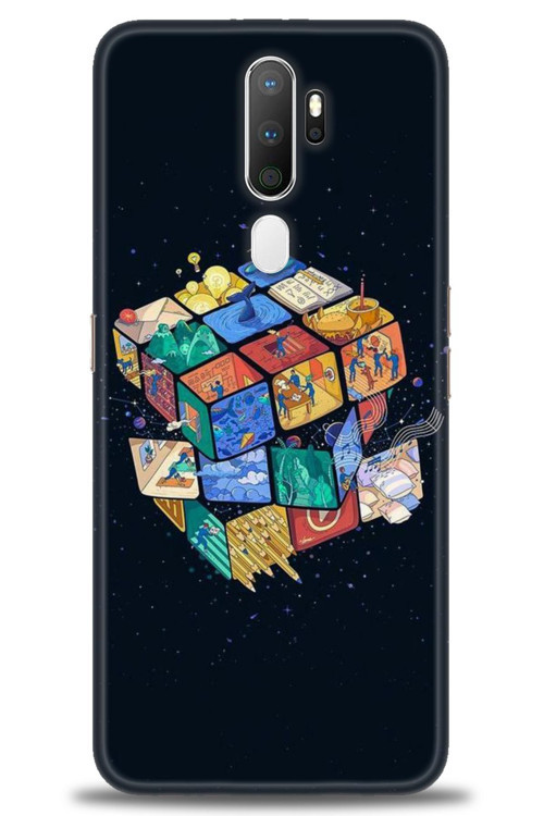 Oppo A5 2020 Kılıf HD Baskılı Kılıf - Küplerdeki İnsanlar