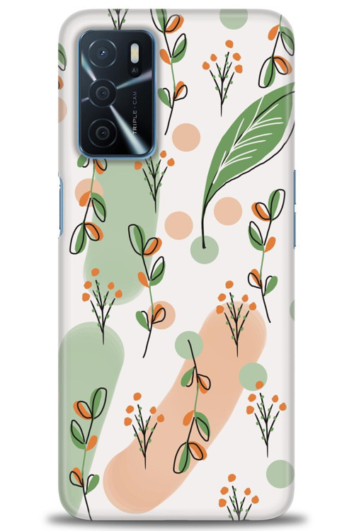 Oppo A16 Kılıf HD Baskılı Kılıf - Flower Pattern