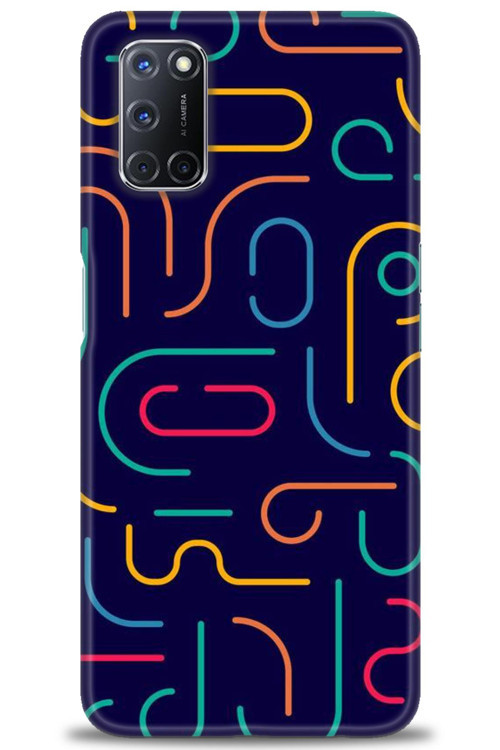 Oppo A52 Kılıf HD Baskılı Kılıf - Renkli Çubuklar