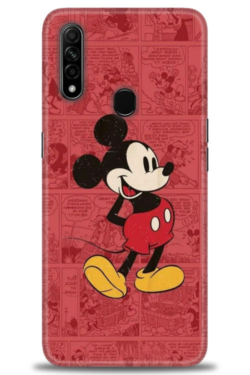 Oppo A31 Kılıf HD Baskılı Kılıf - Kırmızı Mickey