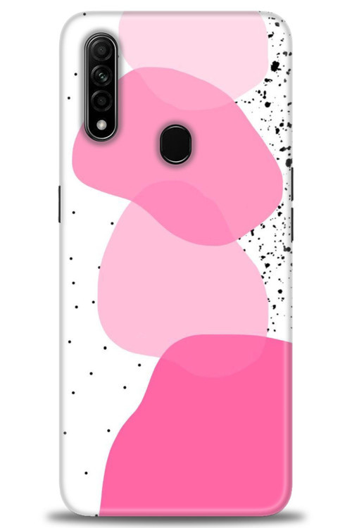 Oppo A31 Kılıf HD Baskılı Kılıf - Pembe Beyaz Siyah