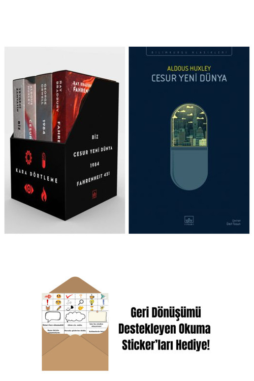 İthaki Yayınları Kara Dörtleme Kutu Set (4 Kitap) + Cesur Yeni Dünya