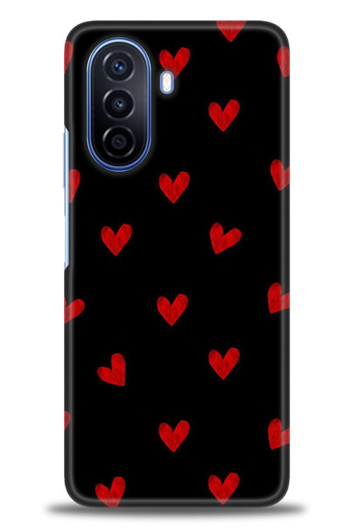 Huawei Nova Y70 Kılıf HD Baskılı Kılıf - Kırmızı Kalpler