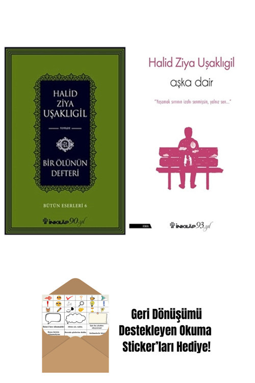 İnkılap Kitabevi Yayınevi Halid Ziya Uşaklıgil 2 Kitap Seti + Okuma Sticker'Ları
