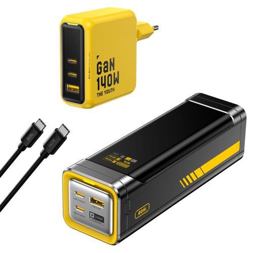 27.600 mAh 240W Powerbank, Youth 3 Portlu Şarj Adaptörü