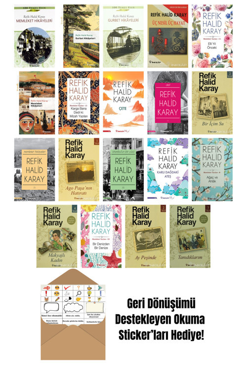İnkılap Kitabevi Yayınevi Refik Halid Karay 19 Kitap Seti + Okuma Sticker'Ları