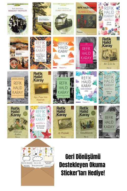 İnkılap Kitabevi Yayınevi Refik Halid Karay 20 Kitap Seti + Okuma Sticker'Ları
