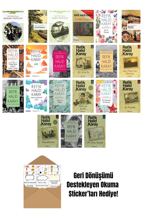 İnkılap Kitabevi Yayınevi Refik Halid Karay 21 Kitap Seti + Okuma Sticker'Ları