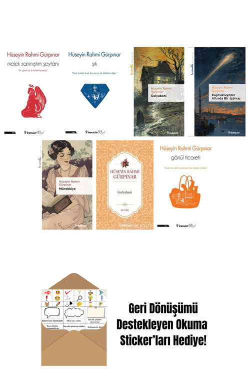 İnkılap Kitabevi Yayınevi Hüseyin Rahmi Gürpınar 7 Kitap Seti + Okuma Sticker'Ları