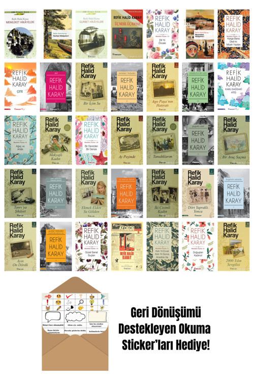 İnkılap Kitabevi Yayınevi Refik Halid Karay 35 Kitap Seti + Okuma Sticker'Ları
